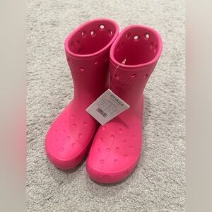 Crocs Classic Pink Rubber Rain Boots